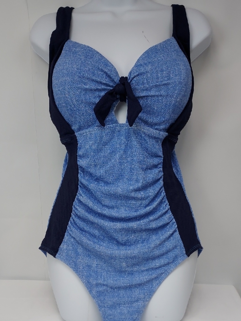 Tommy Bahama Island Cay Blue Color Block One-Piece Swimsuit, NWT